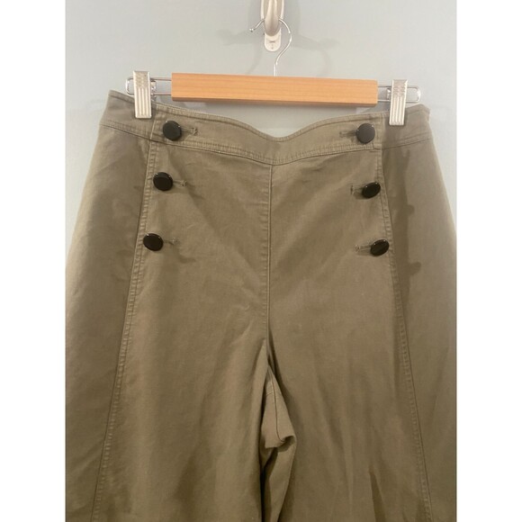 Kate Spade Broome Street Olive Green Wide Leg Sailor Pant 6 - Picture 5 of 10
